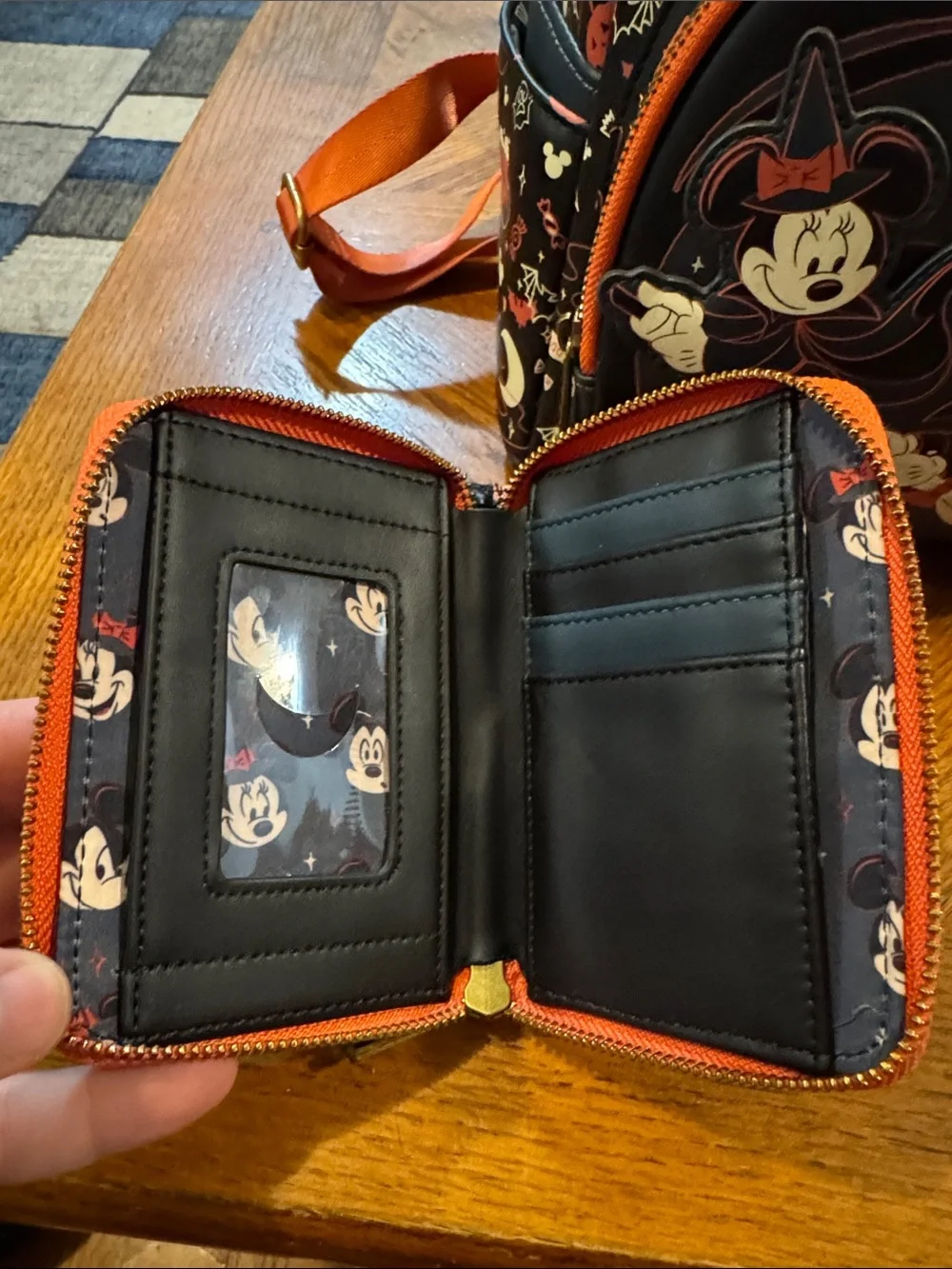 Loungefly Glow-in-the-Dark Halloween Mini Backpack & Wallet Set - Black/Orange
